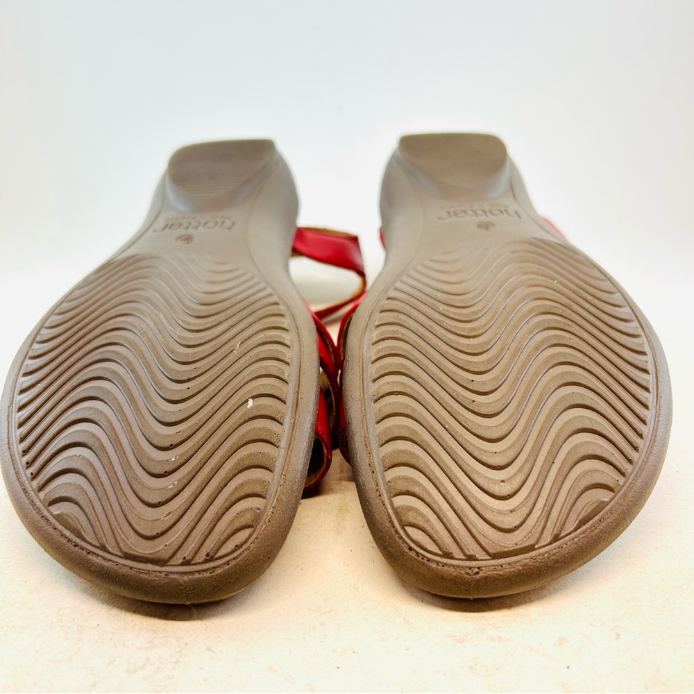 Hotter Concept Red Leather Sol Adjustable Straps Flat Sandals size 8.5 EU 40 - Picture 11 of 12